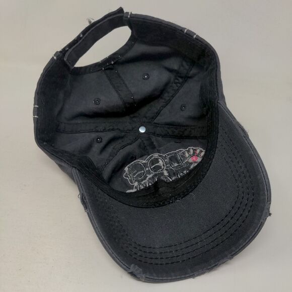 Dog Mom Strapback Hat Blue One Size Embroidered Distressed 6 Panel - Picture 6 of 6